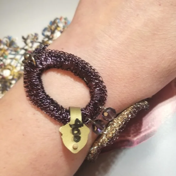 Antique Spun Sterling Silver Crystal Flower Bracelet - Picture 3 of 8